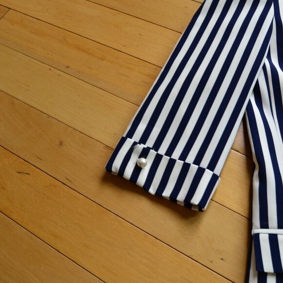 ZARA Striped Blazer Jacket Coat Lined 3/4 Sleeve Womens Size XS NWT - Picture 6 of 13